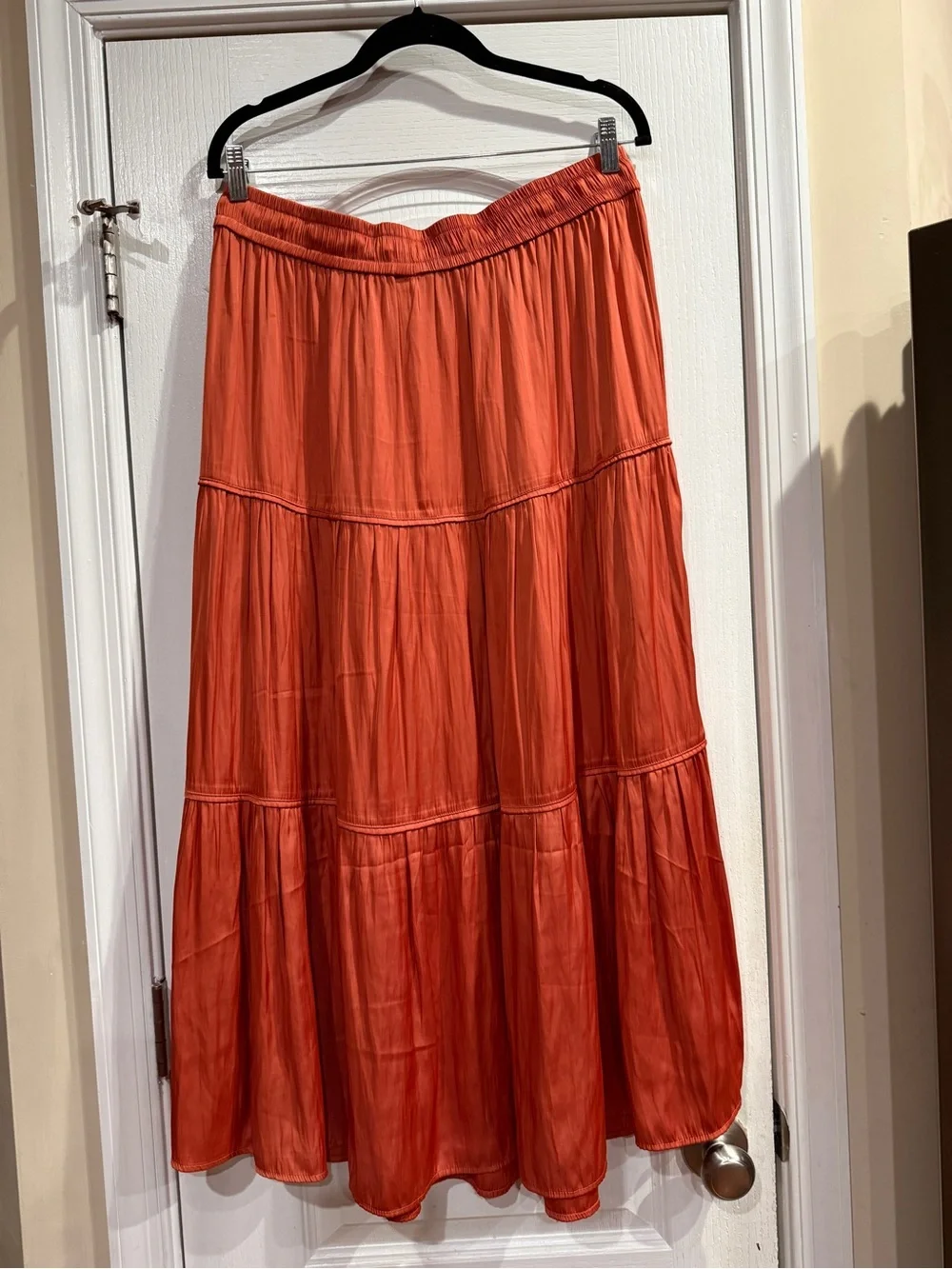 Joie Coral Tiered Maxi Skirt with Elastic Waist